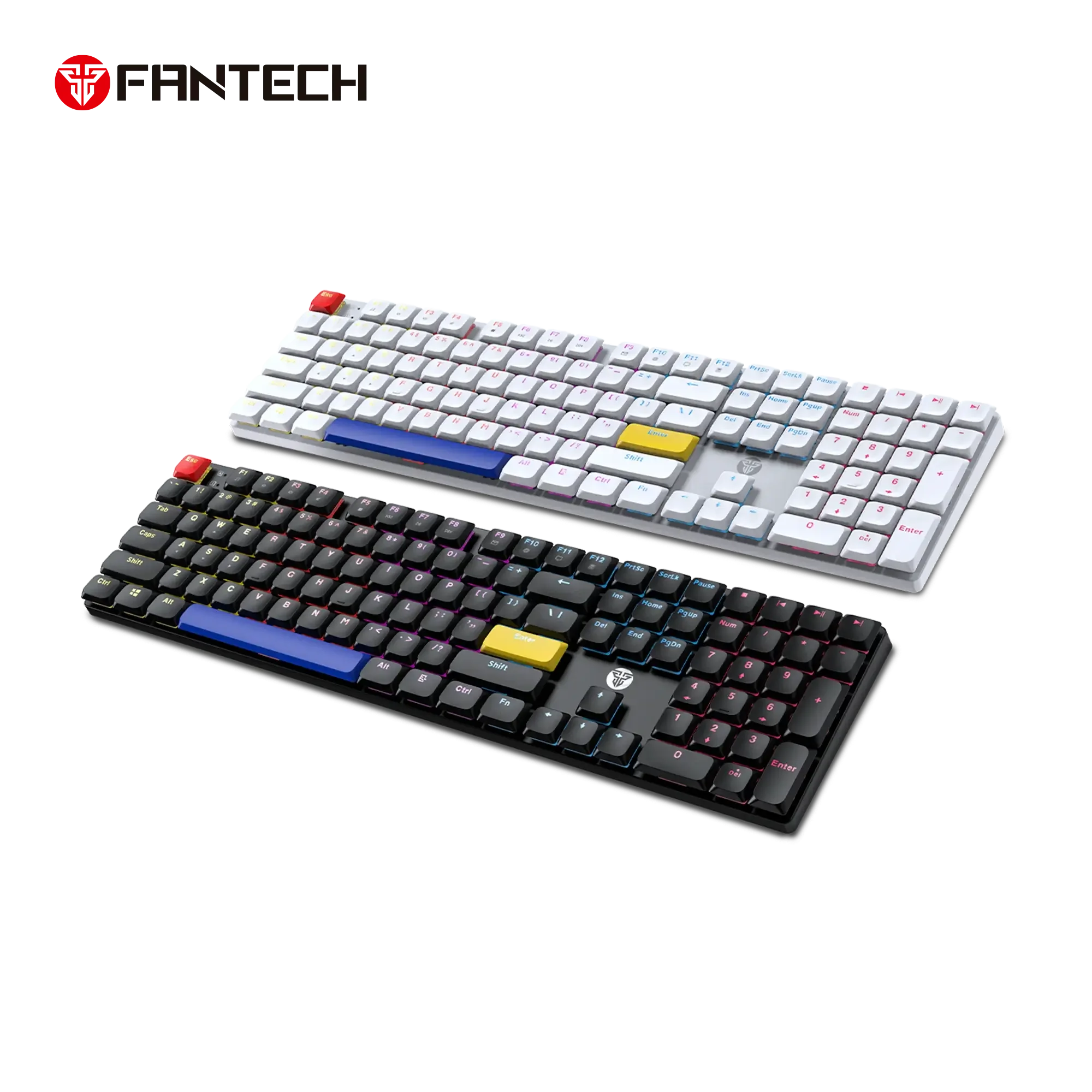 كيبورد ألعاب ميكانيكي منخفض الارتفاع مع 17 وضعية إضاءة Fantech MK314 أبيض - Image 2