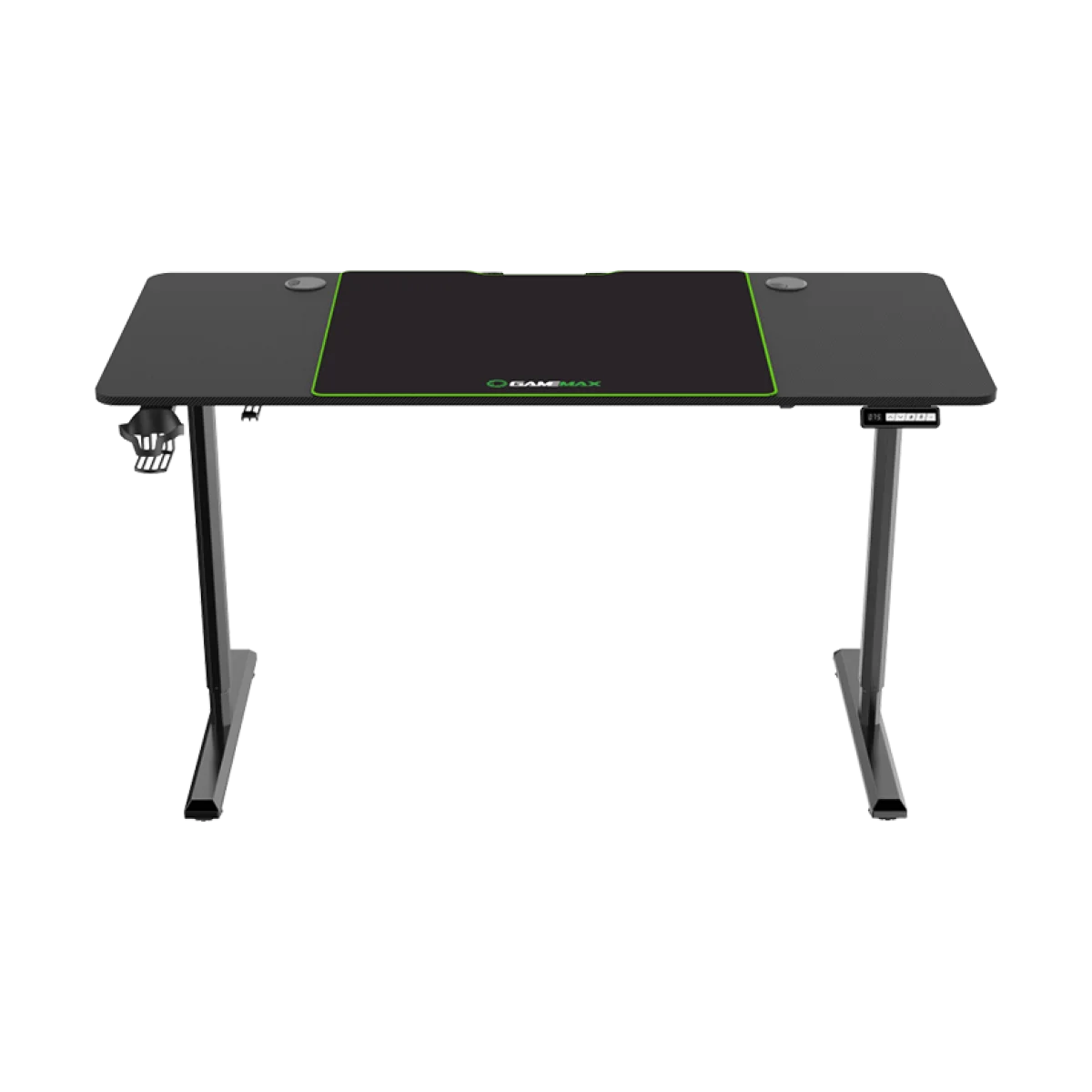 مكتب ألعاب GameMax D140 Carbon EC2 كهربائي 140x60 سم بسطح كربون فايبر، ارتفاع قابل للتعديل 720-1170 مم، تحكم LED بذاكرة، أسود - Image 3