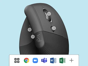 Logitech Lift Vertical Ergonomic Wireless Mouse, Graphite, 4 Buttons - Thumbnail 14