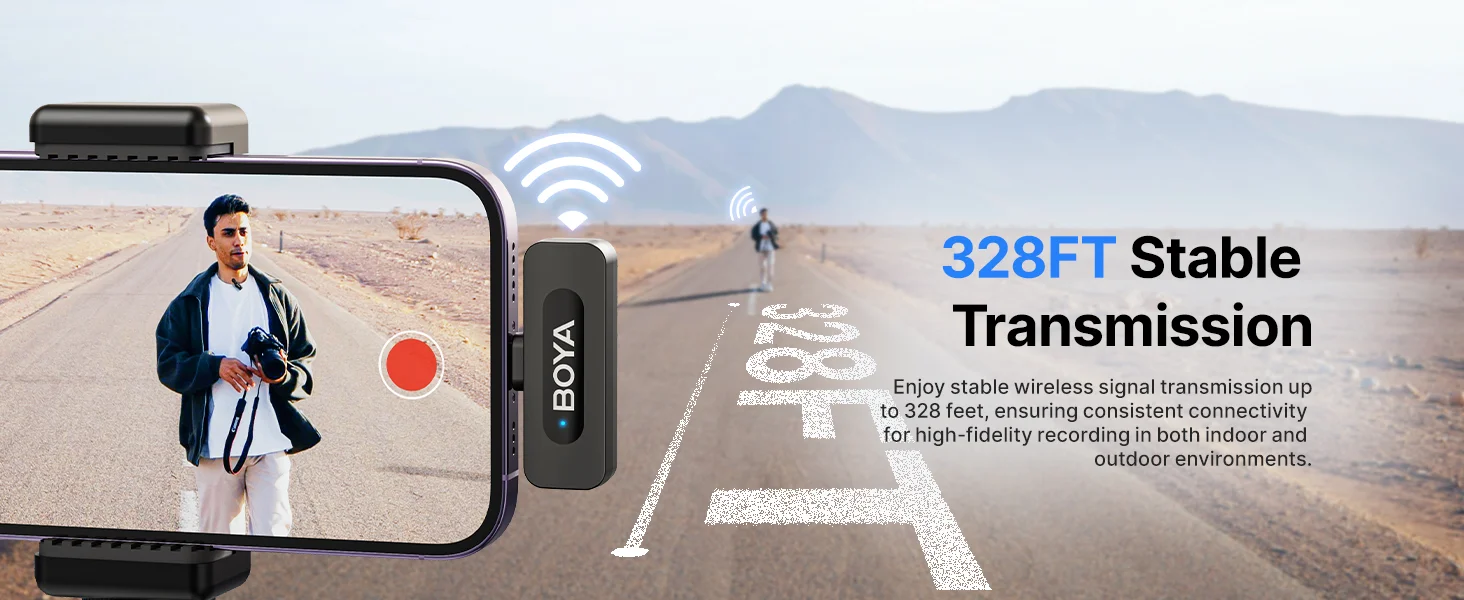 Boya BY-V3 Wireless Lavalier Microphone for iPhone with Lightning, Black - Thumbnail 13