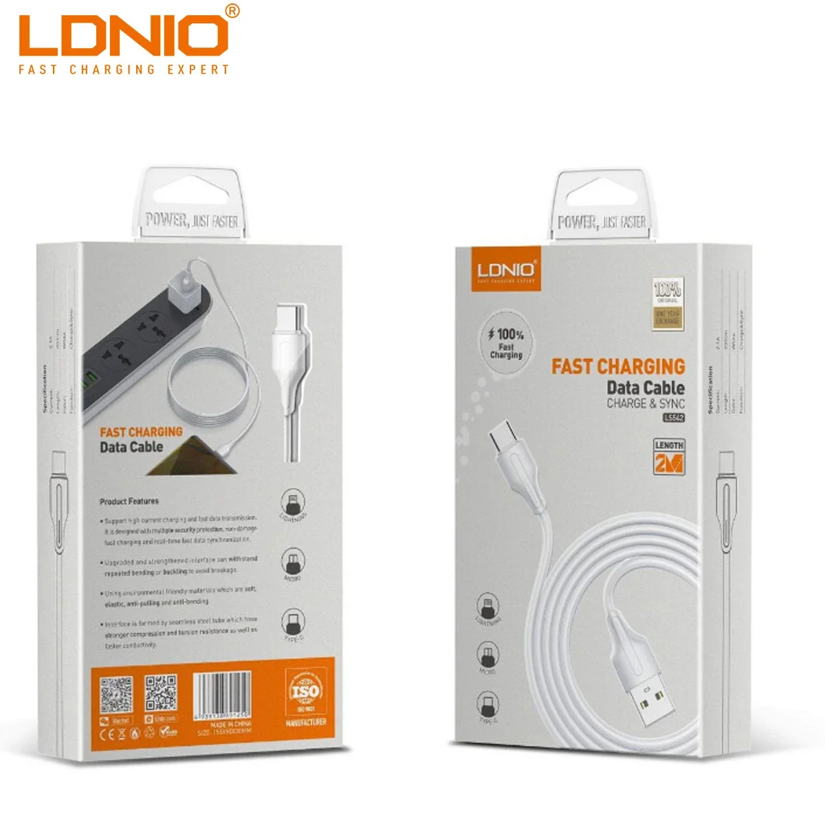 كابل بيانات USB LDNIO LS542 لهواتف Samsung بطول 200 سم