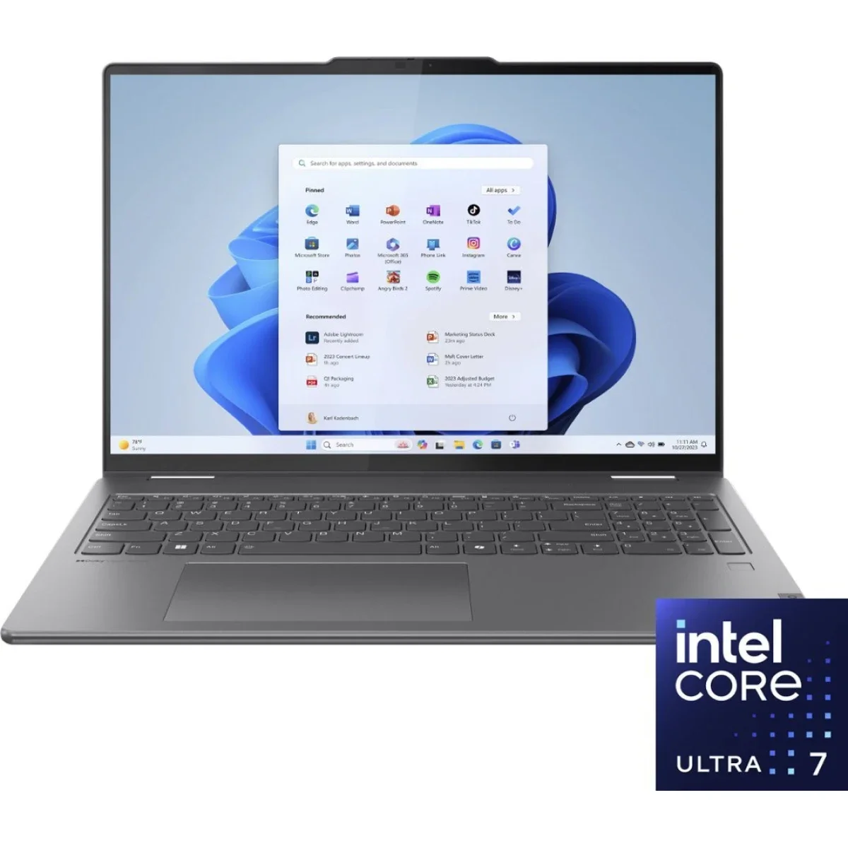 لابتوب Lenovo Yoga 7 16 2-in-1 2024 بمعالج Intel Core Ultra 7 i7-155U وذاكرة 16GB وتخزين 1TB SSD وشاشة لمس 16.0 إنش Storm Grey - Thumbnail 2