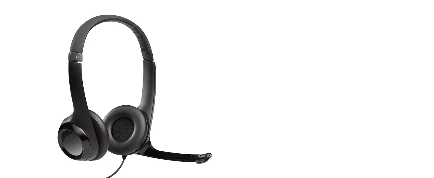 Logitech H390 Wired USB Headset with Noise-Cancelling Microphone, In-Line Controls - Black - Thumbnail 3