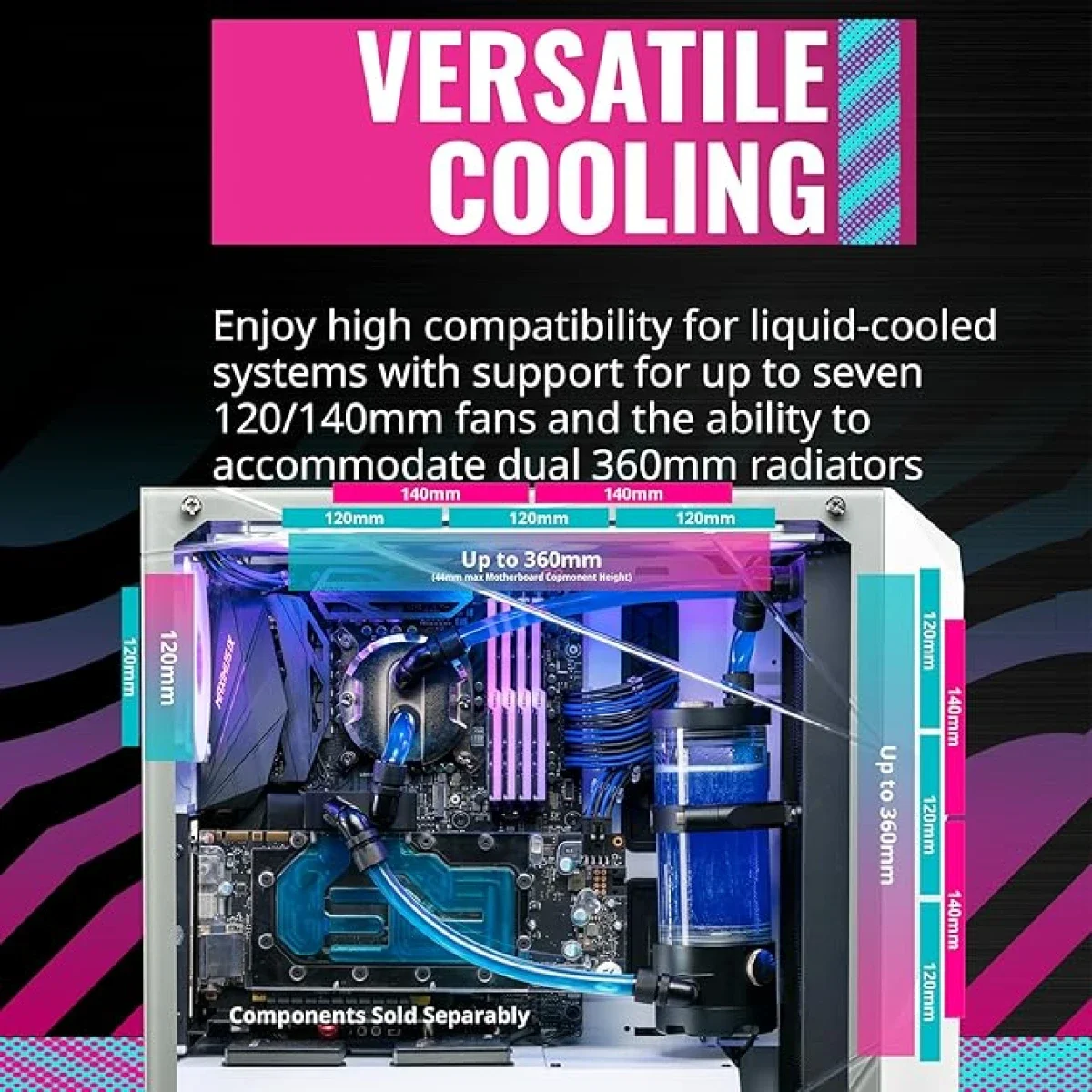 هيكل ألعاب Cooler Master MasterBox TD500 Mesh أبيض ميد تاور بإضاءة ARGB - Thumbnail 2