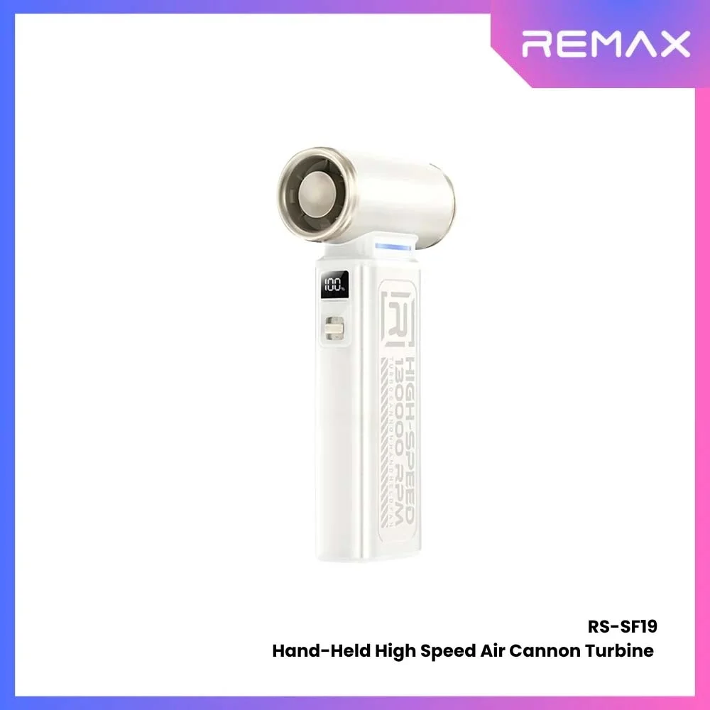 مروحة يدوية Remax RS-SF19 تيربو كانون 130000 دورة/دقيقة - أبيض - Image 4