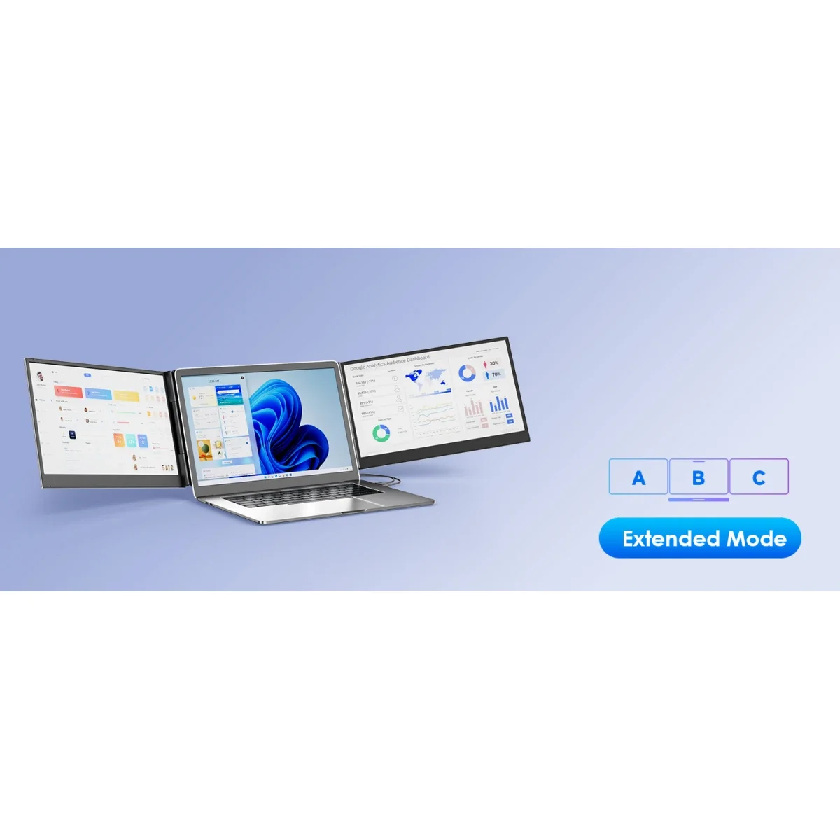 شاشة V2COM P7 محمولة موسعة بثلاث شاشات 15.6 إنش IPS Full HD - Thumbnail 13