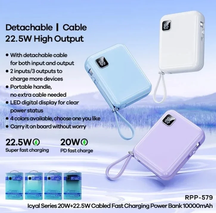Remax Sucha Series 10000mAh Power Bank with 22.5W Fast Charging & 18W PD - Thumbnail 5