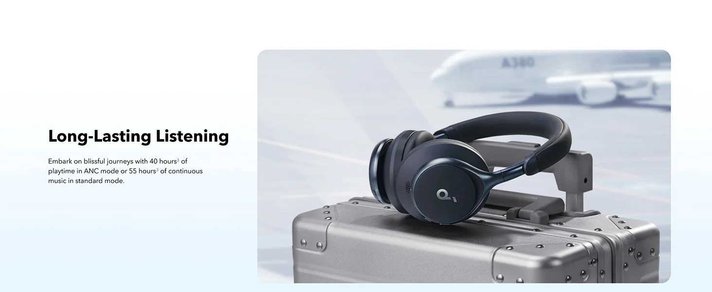 Anker Soundcore Space One ANC Wireless Headphones, LDAC, Bluetooth 5.3, Black - Thumbnail 12