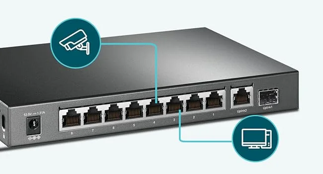 TP-LINK TL-SG1210P 8-Port Gigabit PoE+ Switch with 1 Gigabit Uplink Port, 1 SFP Slot and 63W Budget - Image 9