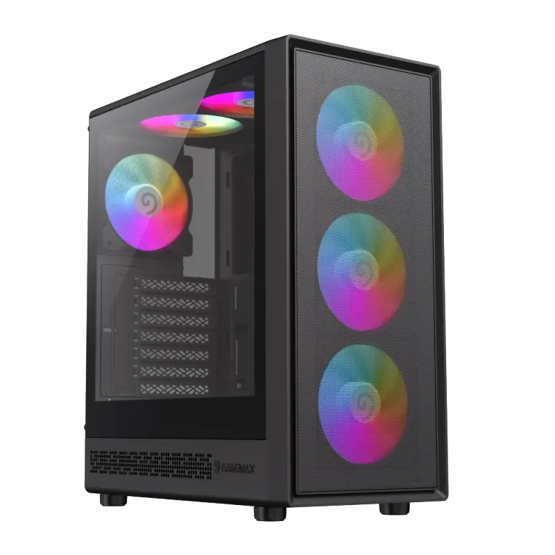 كيس كمبيوتر GameMax Storm 2 AB للألعاب Mid-Tower ATX أسود