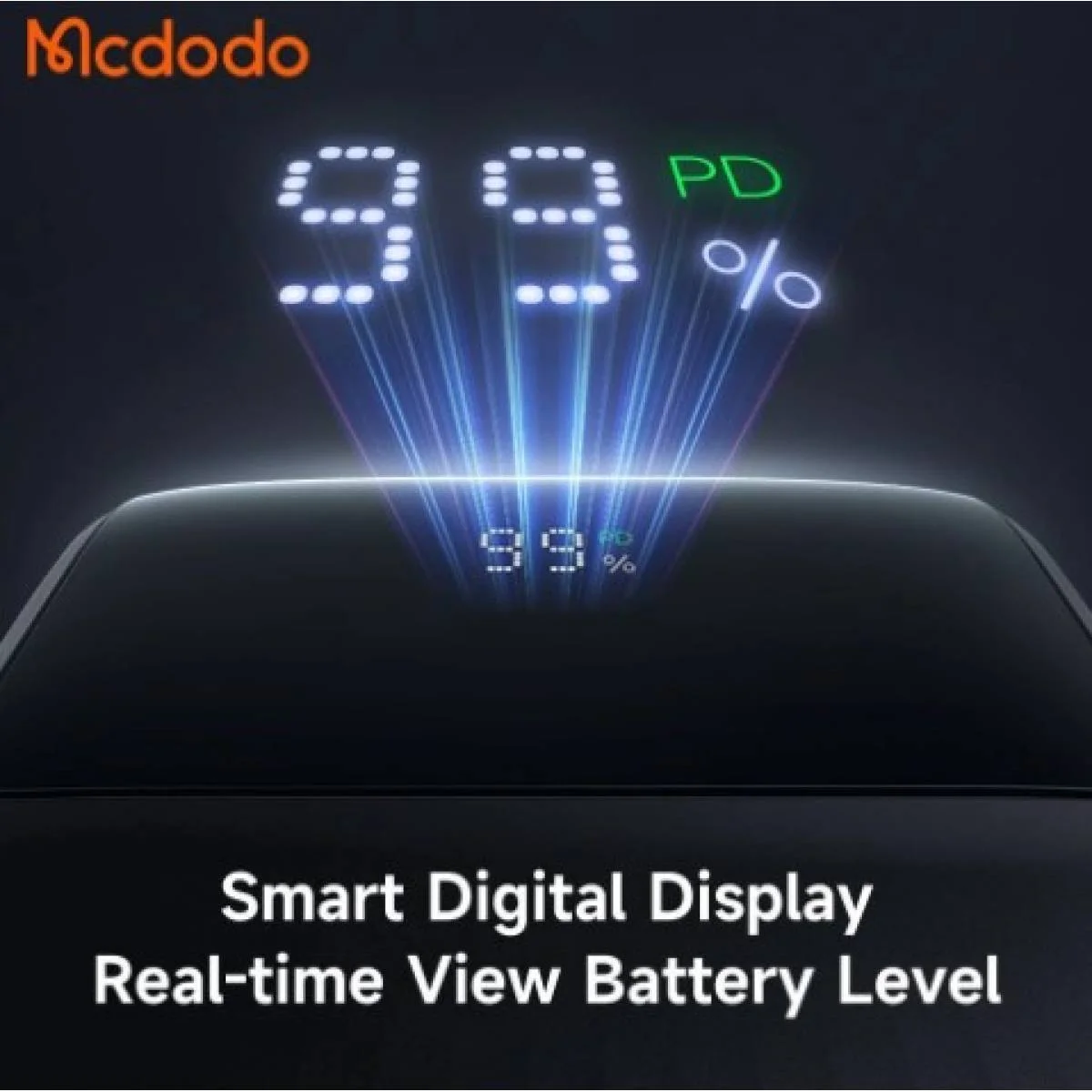 Mcdodo MC-0231 10000mAh 33W Power Bank with Built-In Cables and Digital Display - Black - Image 5