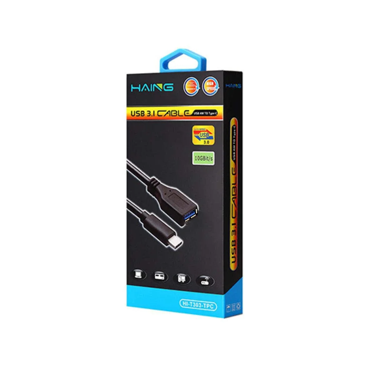 HAING HI-T303-TPC USB-C OTG to USB-A Female Cable USB 3.1 10Gbps 1m