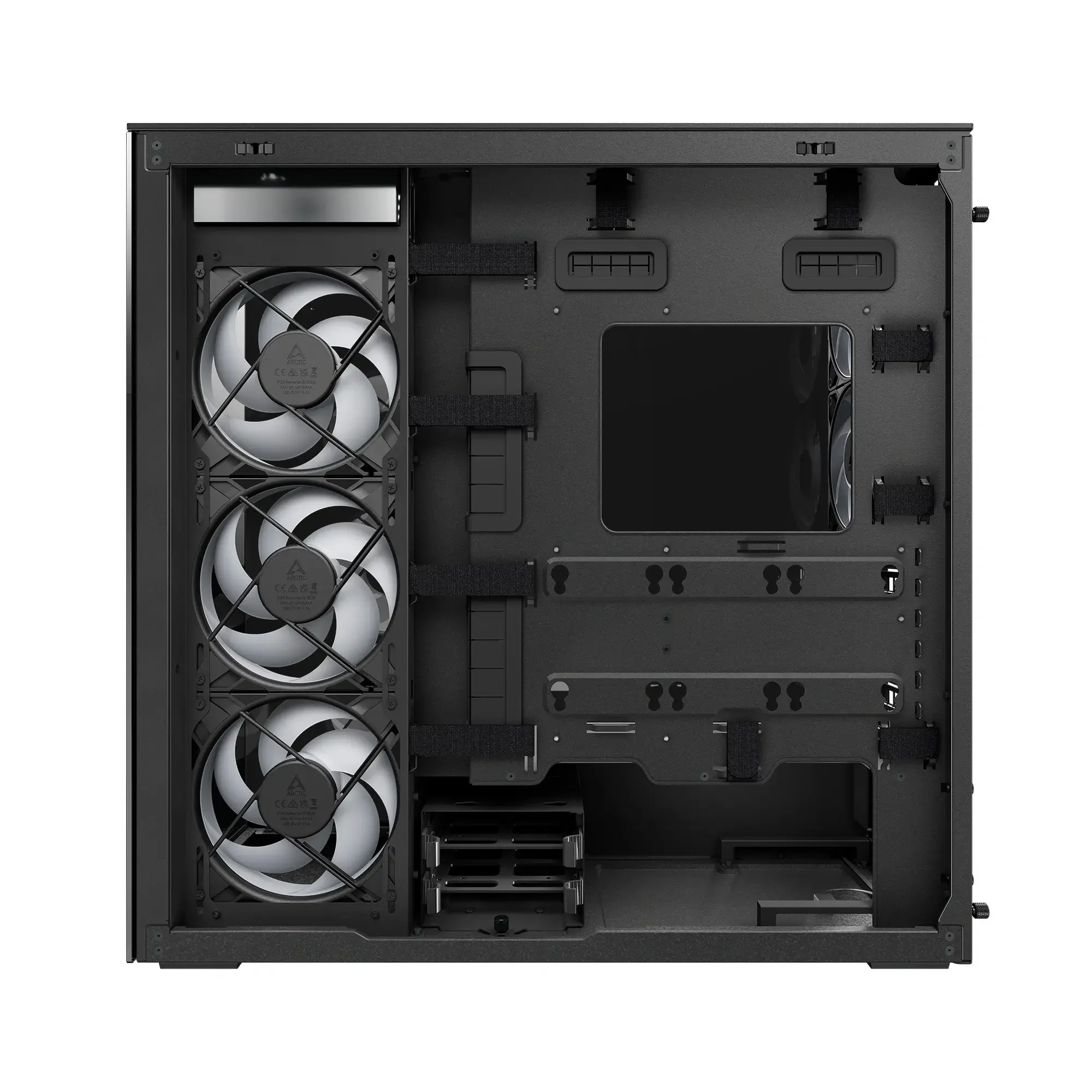 كيس كمبيوتر ألعاب ARCTIC Xtender VG Black Tinted Glass Premium E-ATX مع تركيب عمودي لكرت الشاشة - Thumbnail 5