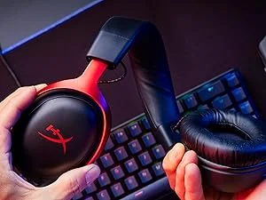 HyperX Cloud III Wired Gaming Headset, 53mm Drivers, DTS Spatial Audio, White - Thumbnail 14