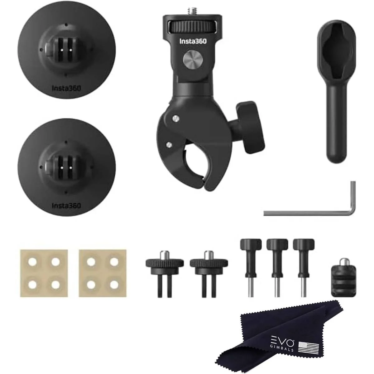 طقم تثبيت كاميرا للدراجات النارية Insta360 Motorcycle Bundle (New Version) بمشبك مقود قوي وحوامل خوذة مرنة لكاميرات X6/X5/X4/X3/Ace Pro 2 وGoPro Hero 12/11/10 وDJI Osmo Action – أسود