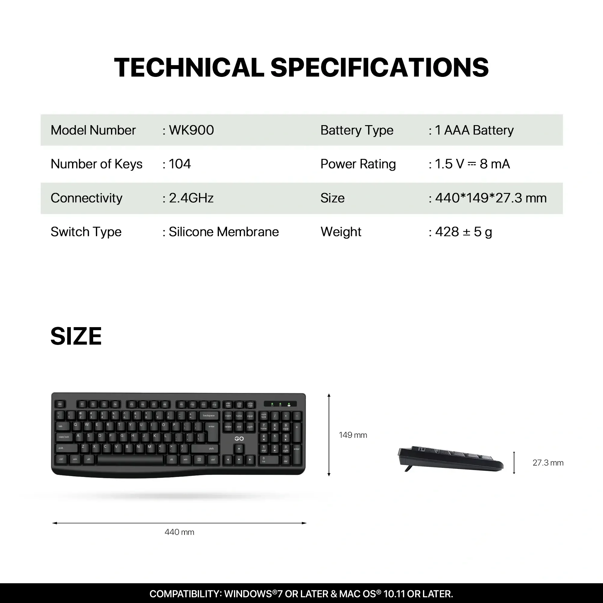 Fantech WK900 GO Wireless Office Keyboard & Mouse Combo with Arabic Keys - Image 6