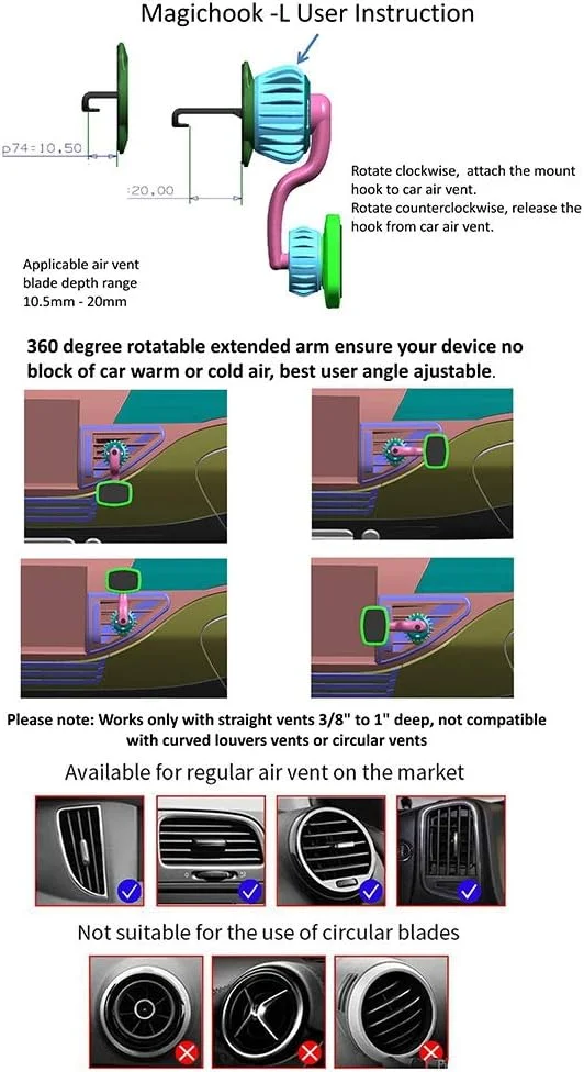 Magnetic Car Air Vent Phone Mount – F5 + F7 - Image 8