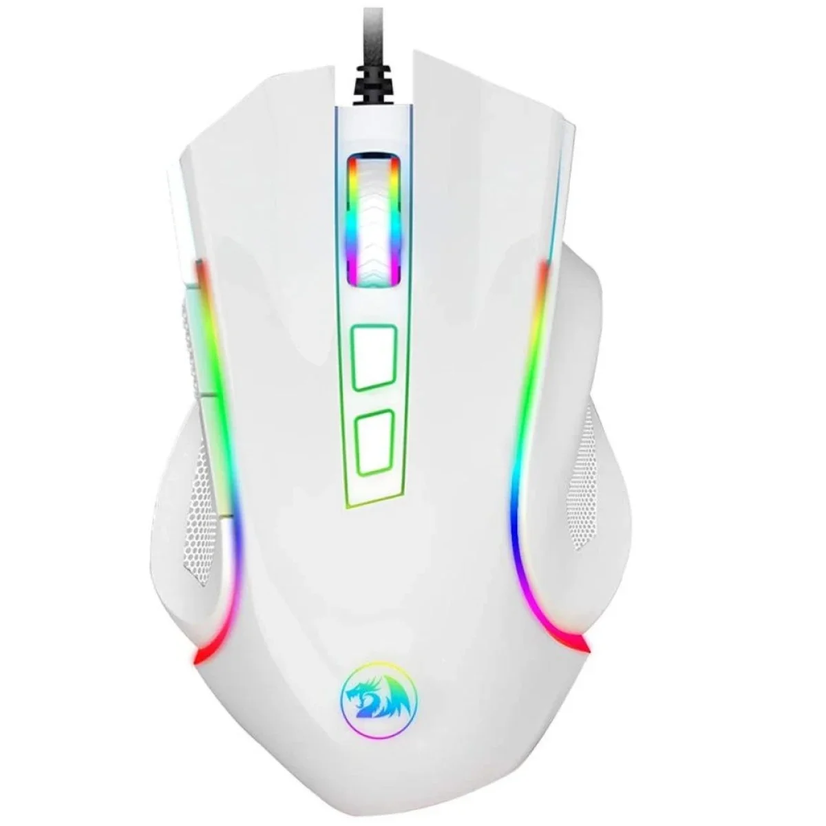 Redragon Griffin M607 Wired USB Gaming Mouse, 7200 DPI, RGB, White - Thumbnail 2