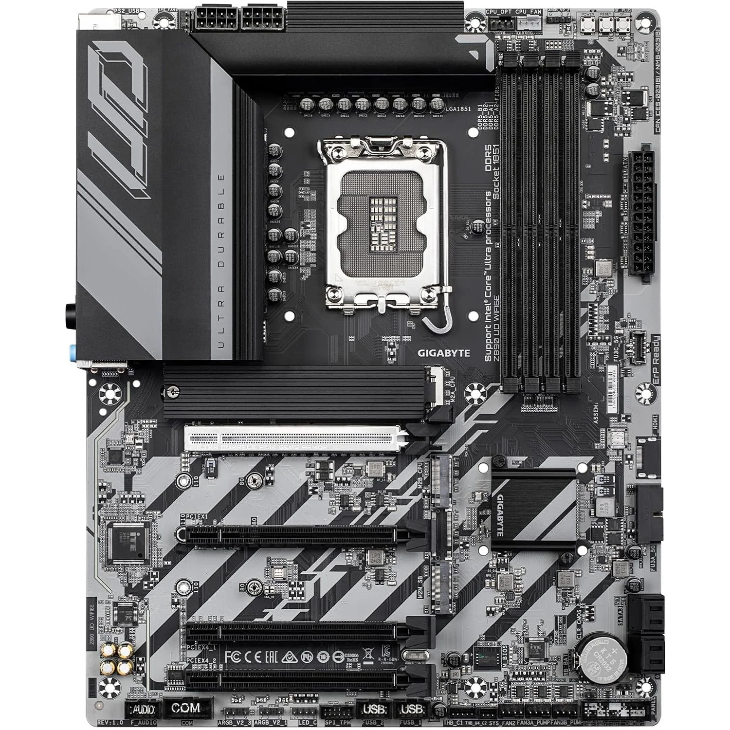 لوحة أم GIGABYTE Z890-UD-WIFI6E ATX لمعالجات Intel Core Ultra، LGA 1851، DDR5، 3 منافذ M.2، PCIe 5.0 - Thumbnail 3