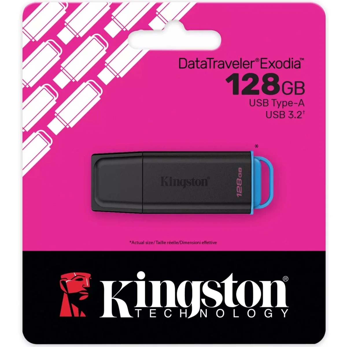 فلاش ميموري Kingston DataTraveler Exodia Onyx بسعة 128GB USB 3.2 Gen 1 DTXG2/128GB