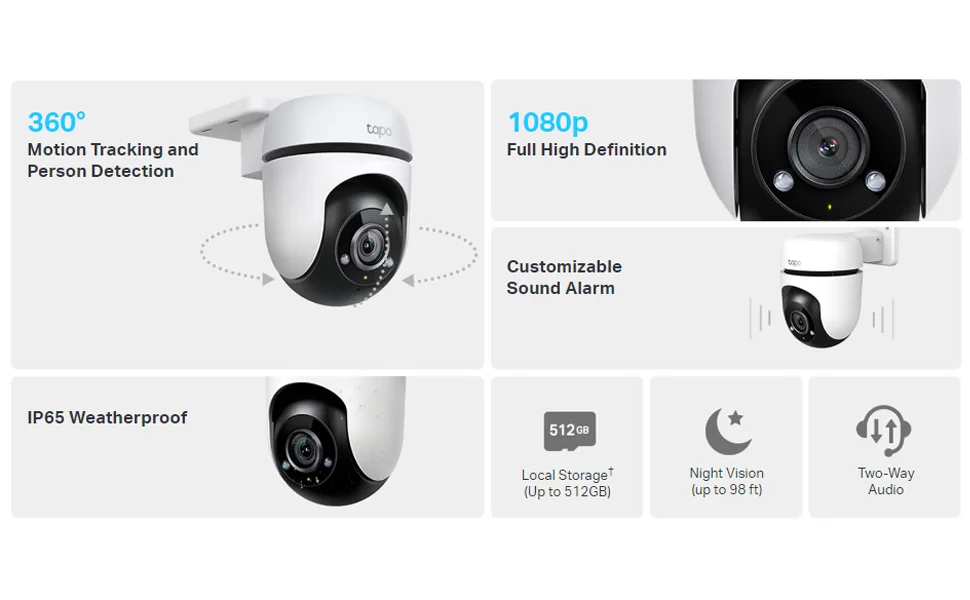 كاميرا مراقبة Wi‑Fi خارجية Pan/Tilt بدقة 1080p Full HD و2MP من TP-LINK Tapo C500 - Image 9