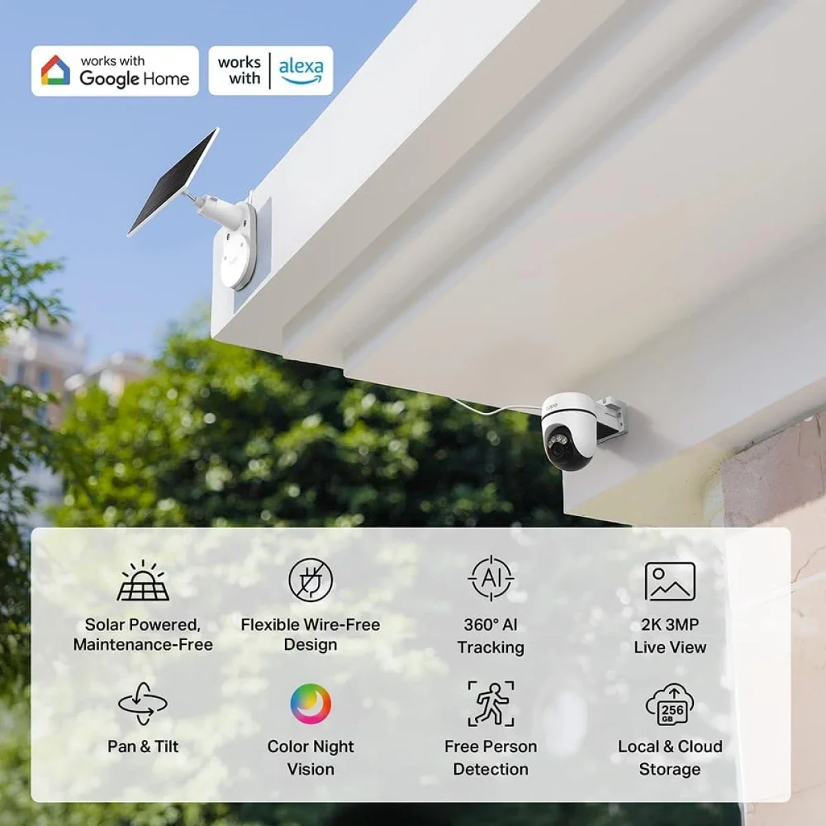 كاميرا مراقبة خارجية لاسلكية Wi‑Fi TP-LINK Tapo C610 Kit بدقة 2K 3MP مع لوح شمسي - Image 2