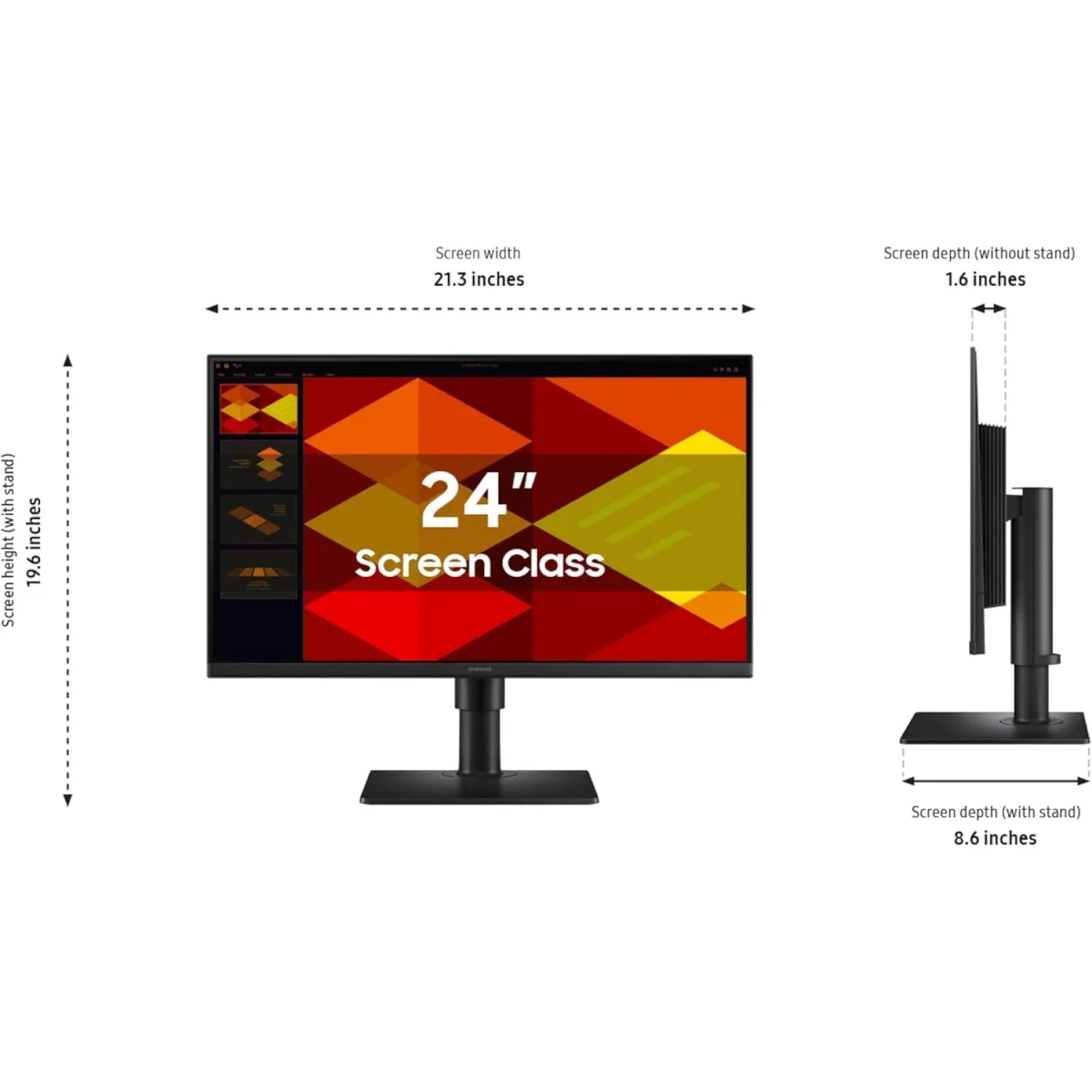 Samsung S40GD 24-Inch IPS FHD Business Monitor, 100Hz, Black - Image 2
