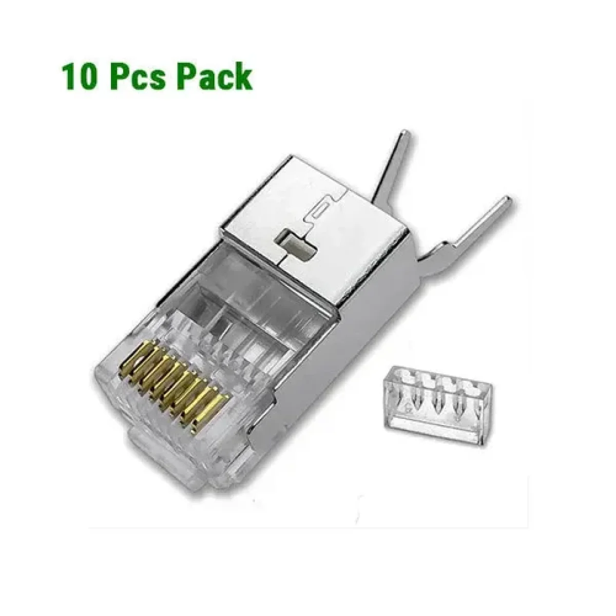 فيش RJ45 موديلار Ugreen Cat7 محمي مطلي ذهب 50U، 10 قطع