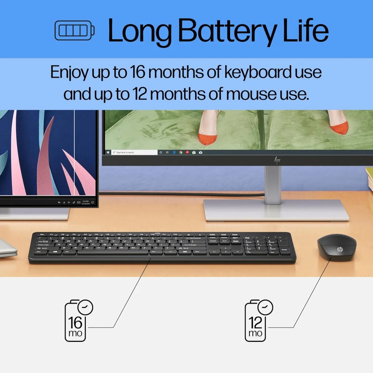 مجموعة لوحة مفاتيح وفأرة لاسلكية HP 235 بتخطيط عربي/إنجليزي 2.4 جيجاهرتز أسود - Image 7