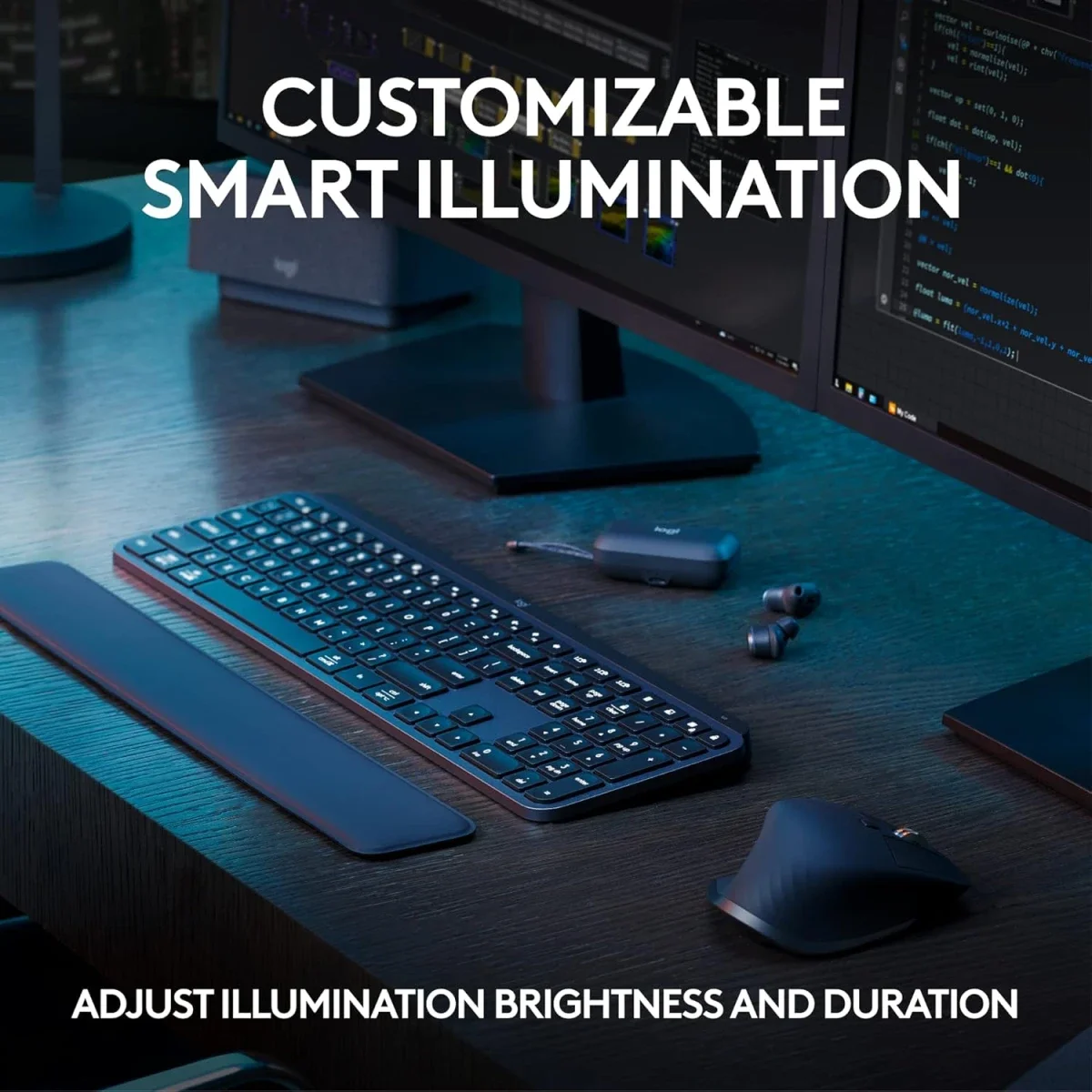 طقم كيبورد وماوس Logitech MX Keys S Combo مع MX Master 3S لاسلكي، مسند راحة، إضاءة ذكية، بلوتوث، USB-C، عربي/إنجليزي، جرافيت - Image 10