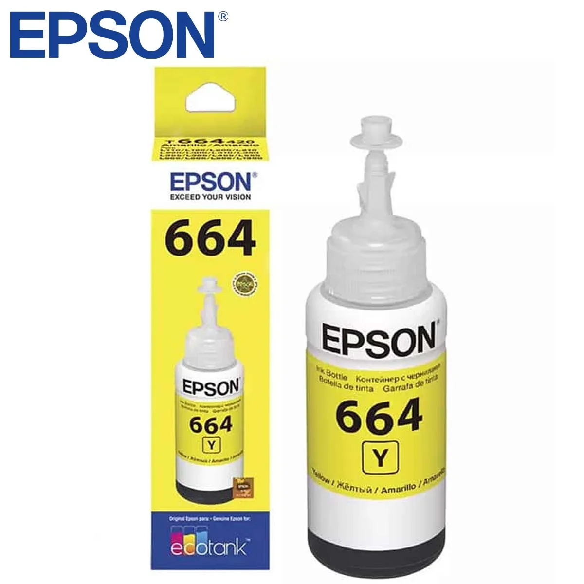 زجاجة حبر EPSON T6644 أصلية باللون الأصفر