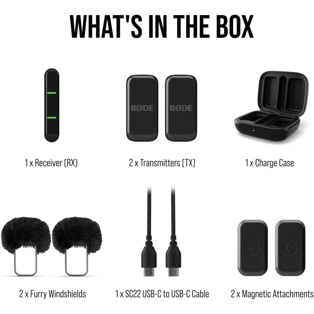 ميكروفون لاسلكي RØDE Wireless Micro USB-C صغير مع ميكروفونين وعلبة شحن - أسود - Image 6