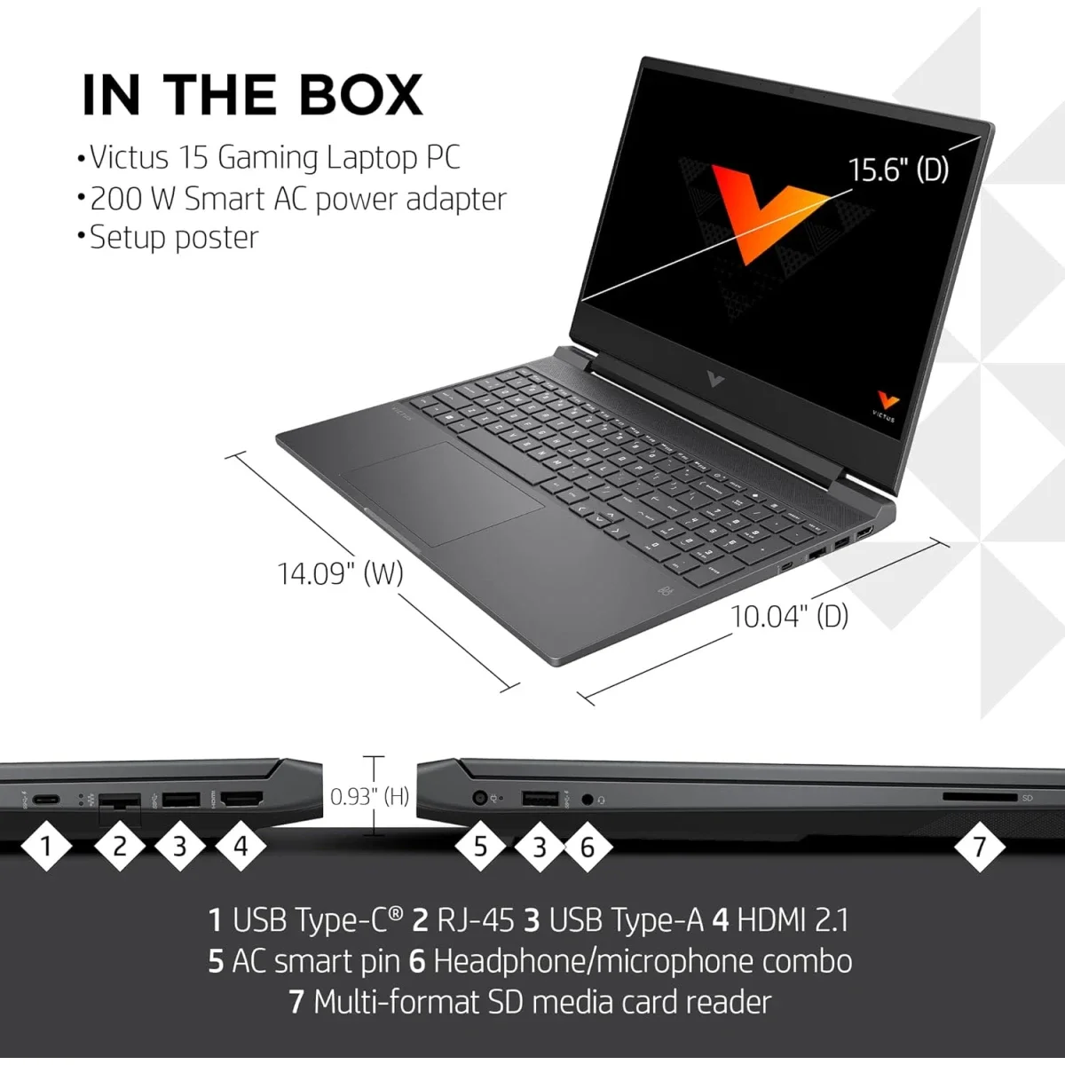 HP Victus 15-fa2082wm 15.6-inch Gaming Laptop Core i5-13420H RTX 4050 16GB RAM 512GB SSD 144Hz Mica Silver - Thumbnail 4