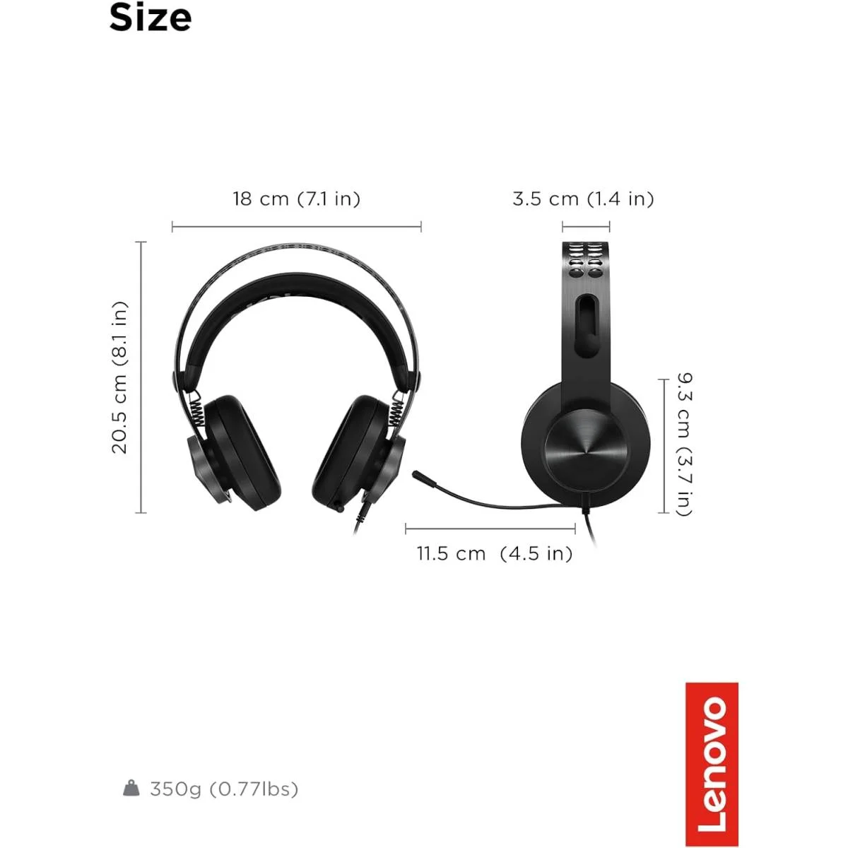 Lenovo Legion H500 Pro 7.1 Surround Sound Gaming Headset GXD0T69864 Black - Image 5