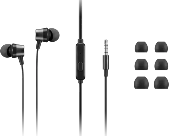 Lenovo Analog In-Ear Headphones Gen II with Mic, 3.5mm Wired, Black - Thumbnail 7