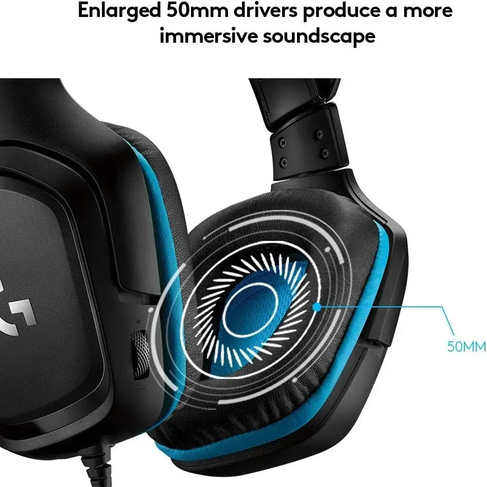 سماعة رأس Logitech G432 سلكية DTS X للألعاب - Image 5
