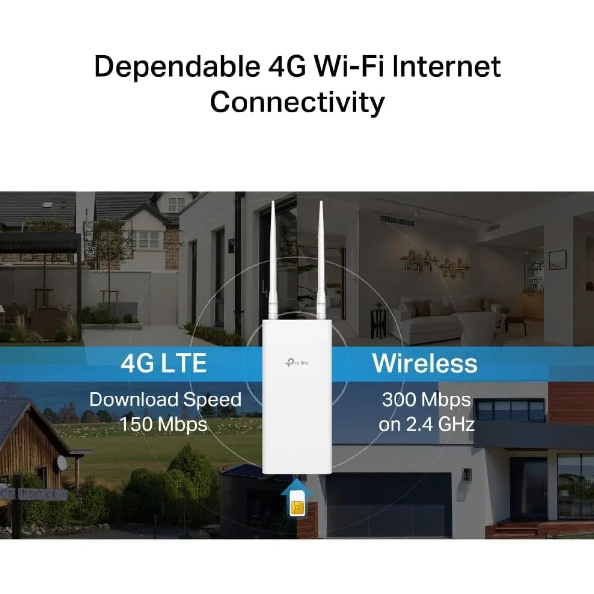 TP-LINK TL-MR100 Outdoor 4G LTE Wi-Fi Router, 300 Mbps - Thumbnail 6