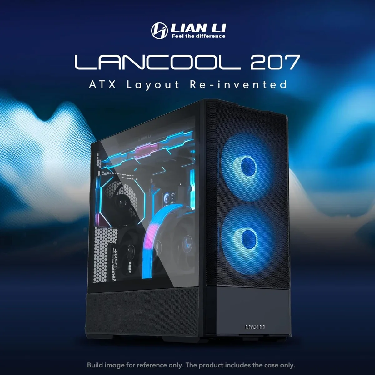 LIAN LI LANCOOL 207 Mid-Tower Case, 2x 140mm & 2x 120mm Fans, 360mm Radiator & 8-Fan Support, Steel & 4mm Tempered Glass, Black - Thumbnail 3