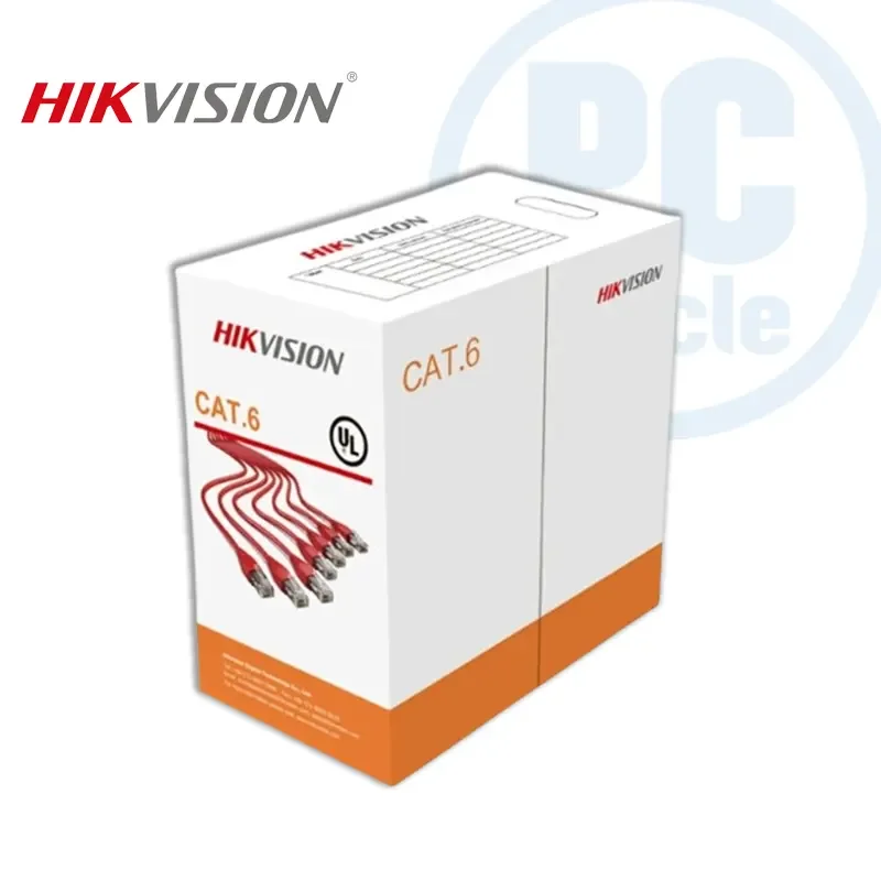 بكرة كيبل شبكة HIKVISION DS-1LN6-UU Cat6 UTP بطول 305 متر، نحاس صلب 0.565 مم، CM