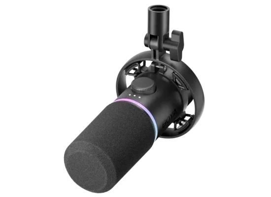 ميكروفون ديناميكي Boya CastMic S60 USB وXLR بإضاءة RGB - أسود - Image 6