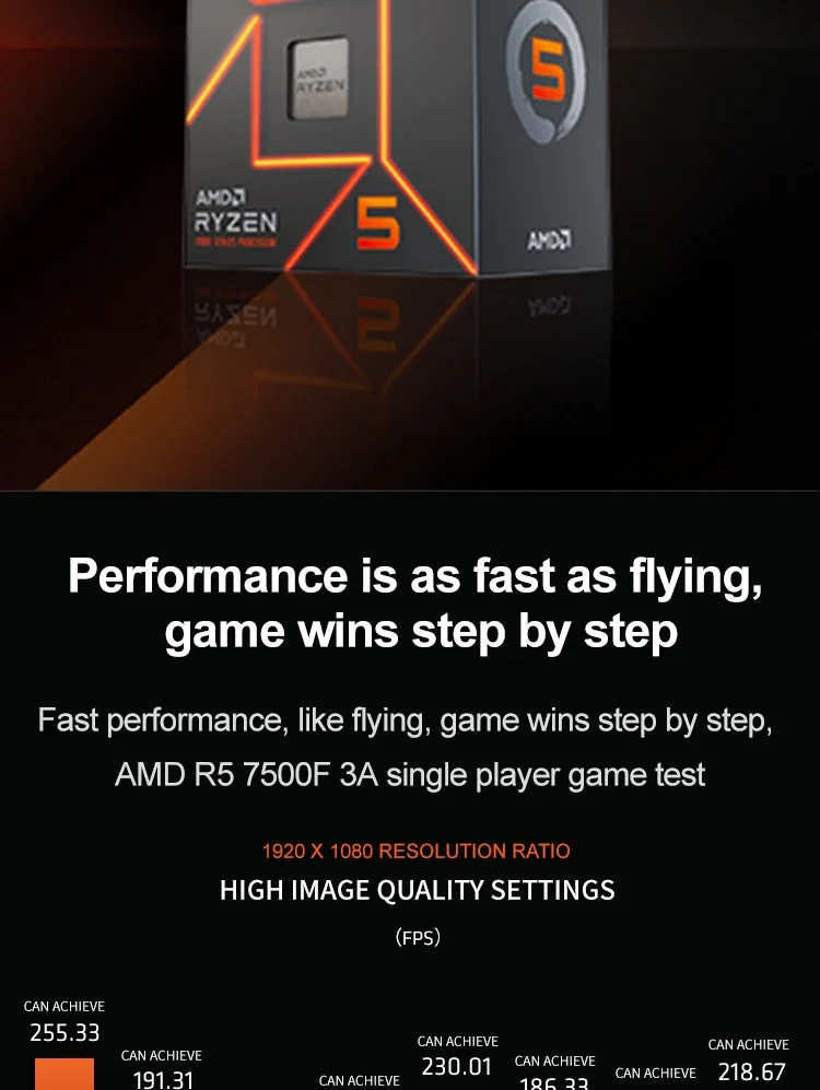 معالج AMD Ryzen 5 7500F لسطح المكتب AM5 إصدار Tray - Image 9