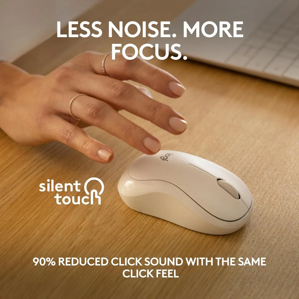 Logitech M240 Silent Bluetooth Wireless Mouse - Off White - Thumbnail 3