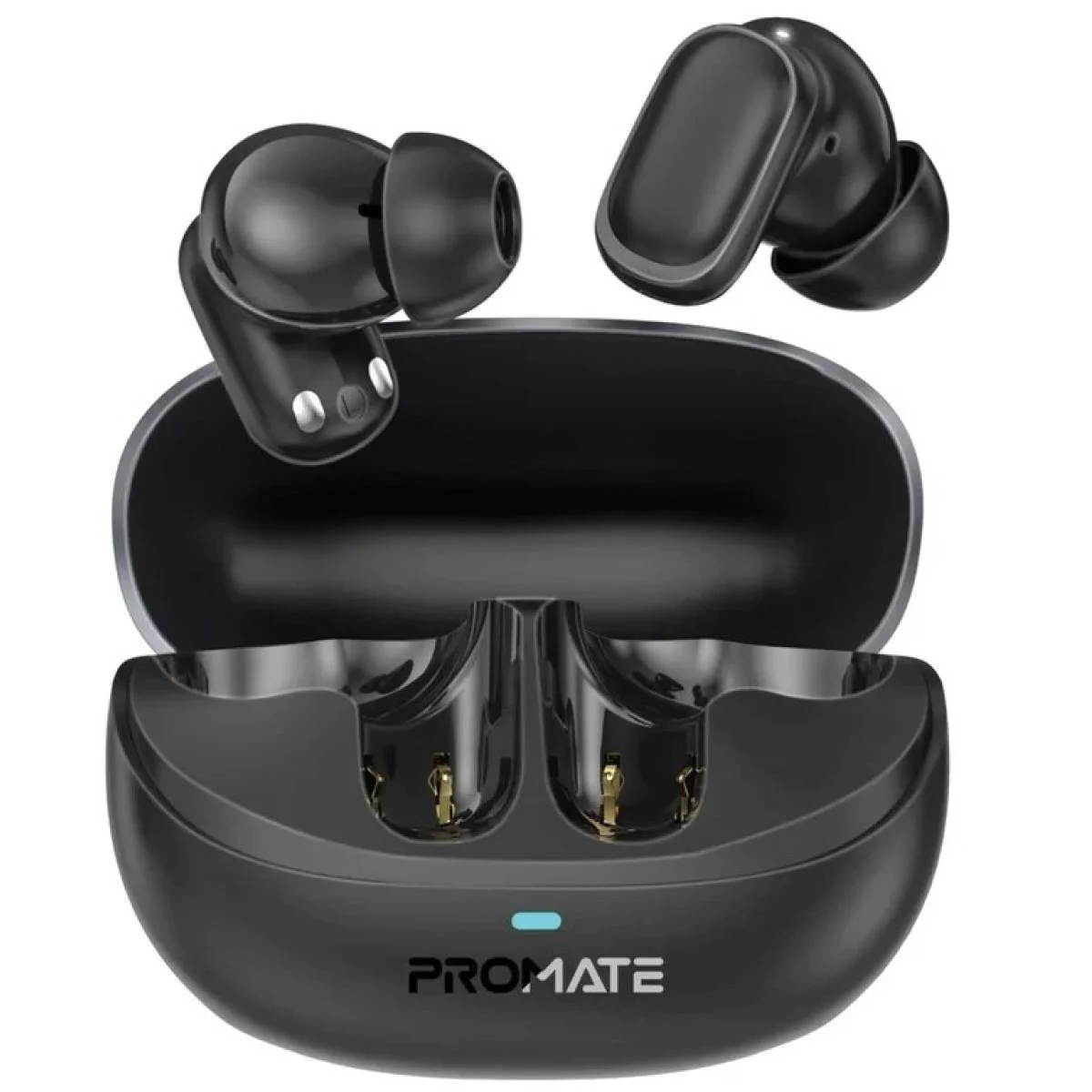 Promate Lush True Wireless In-Ear Earbuds, Bluetooth 5.1, HD Sound, Mic, IPX5, 20H Playback, Touch Controls & Auto-Pairing - White