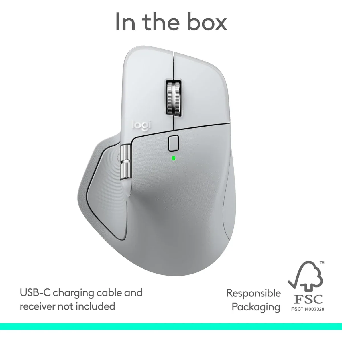 Logitech MX Master 4 for Mac Ergonomic Wireless Mouse - Pale Grey - Thumbnail 4