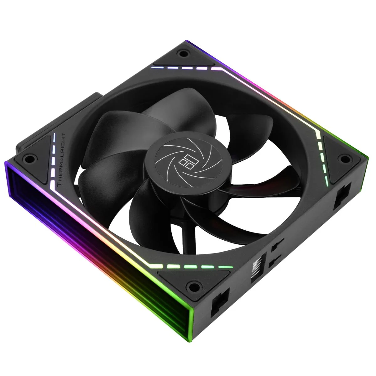 طقم مراوح كيس Thermalright TL-M12QR X3 مقاس 120 مم بإضاءة ARGB وPWM، أسود، 3 مراوح - Image 2