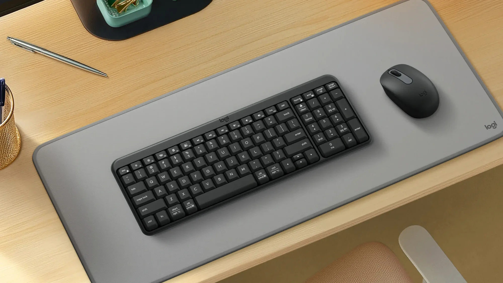 طقم ماوس ولوحة مفاتيح Logitech MK250 مدمج بلوتوث ولاسلكي لون Graphite - Image 4