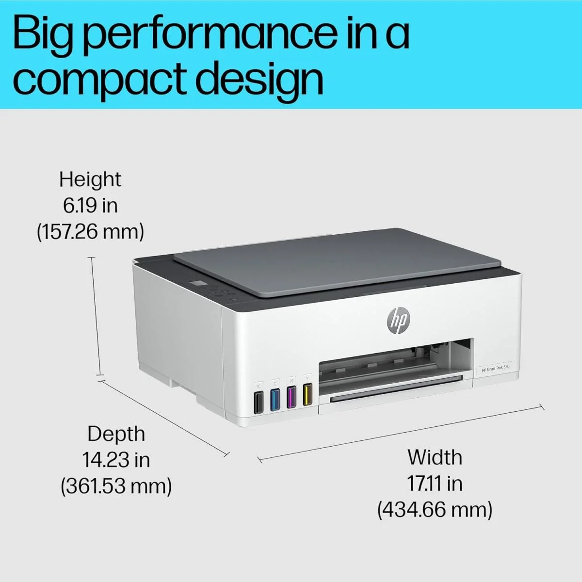 طابعة HP Smart Tank 580 متعددة الوظائف بخزان حبر لاسلكية للطباعة والنسخ والمسح الضوئي - Thumbnail 2