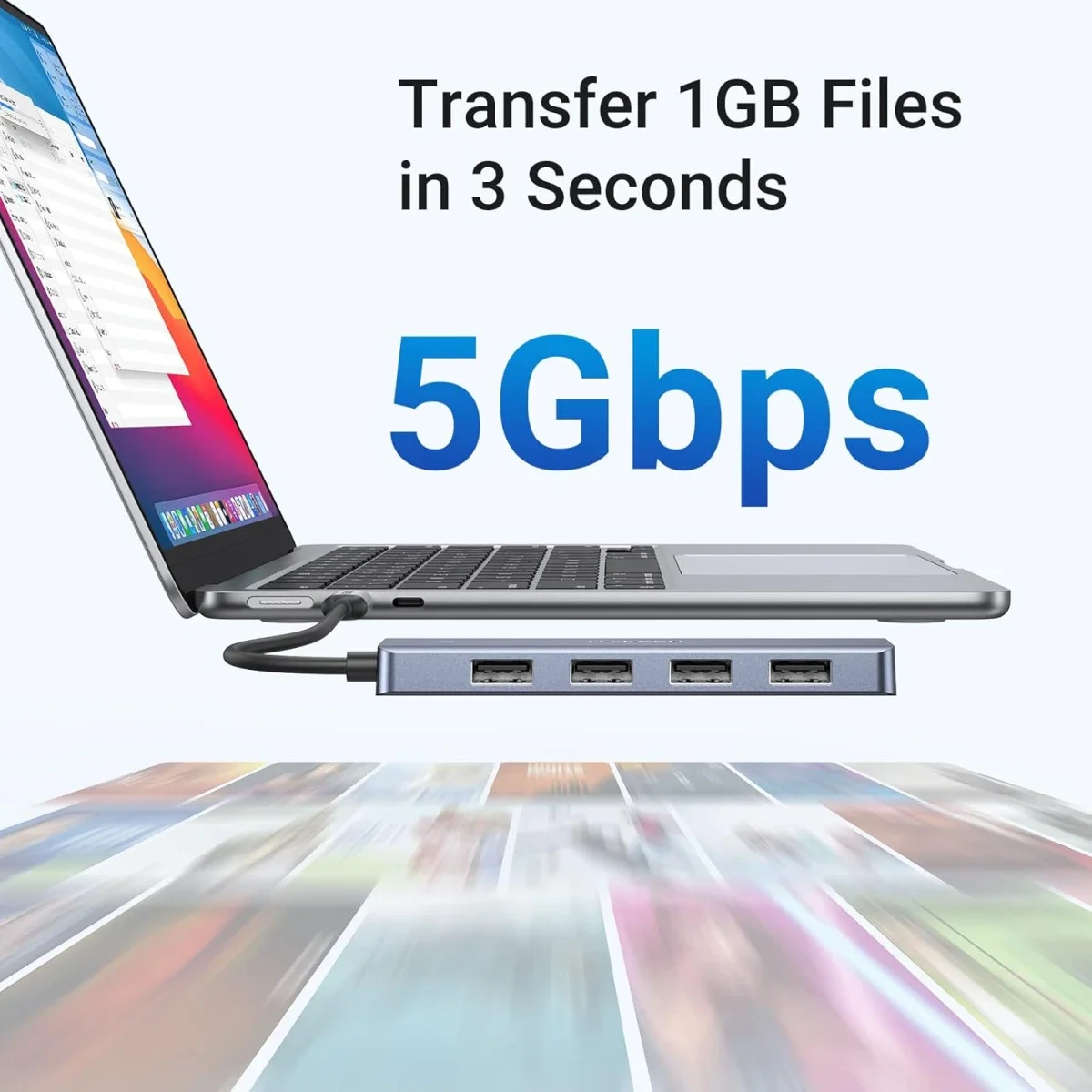 موزع Ugreen USB-C إلى 4 منافذ USB 3.0 بسرعة 5Gbps - Thumbnail 3