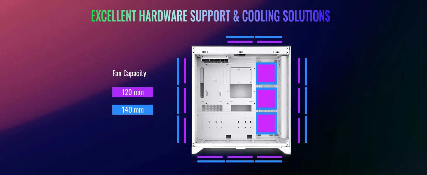 هيكل كمبيوتر Thermaltake CTE E600 MX E-ATX ميد تاور مع حامل بطاقة رسومية عائم ثلاثي الاتجاهات وكابل PCIe 4.0 بطول 400 مم - أبيض - Thumbnail 20
