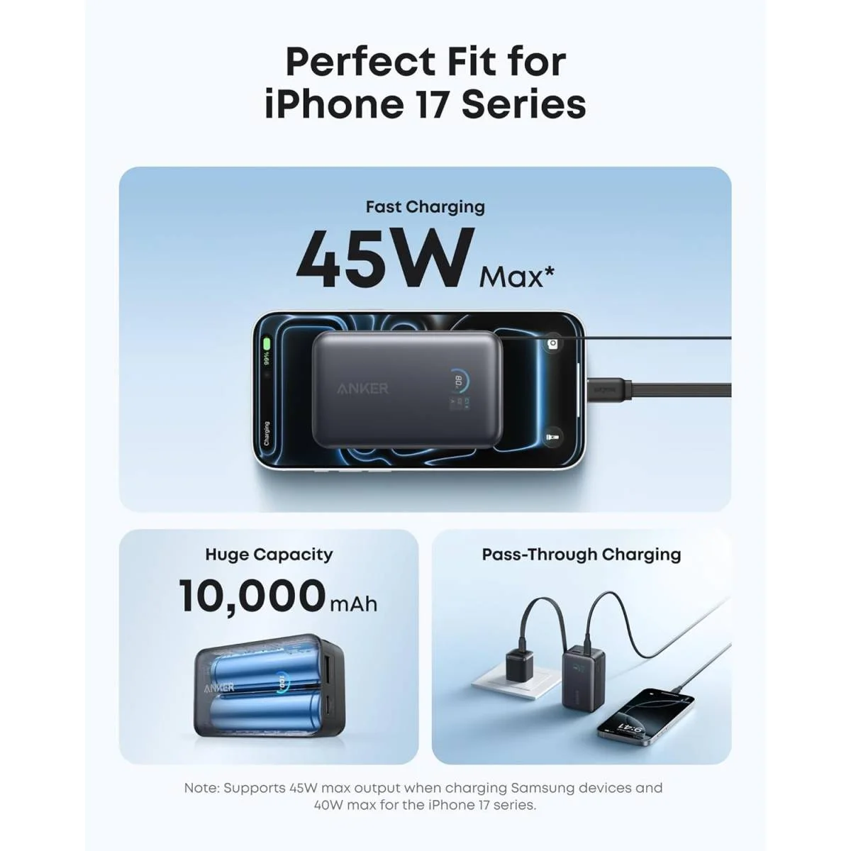 باور بانك Anker Nano بسعة 10000mAh وقدرة 45W مع كابل InstaCord قابل للسحب بطول 2.3 قدم - Image 5